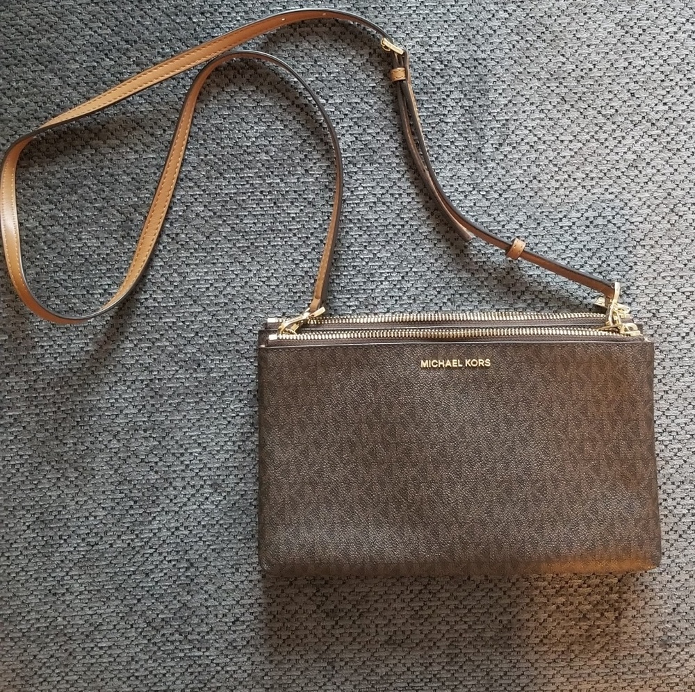 Michael Kors Leather Double Zip Crossbody